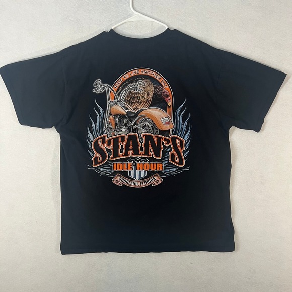 Harley-Davidson Other - Harley Davidson Stan's Idle Hour Florida Black Biker Tee Graphic Shirt Wings XL